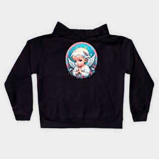 Praying Baby Boy Angel Cherub comic retro vintage Kids Hoodie